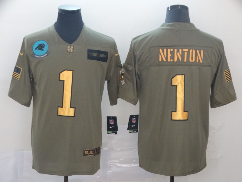 Men's Carolina Panthers Cam Newton #1 Brown Jersey